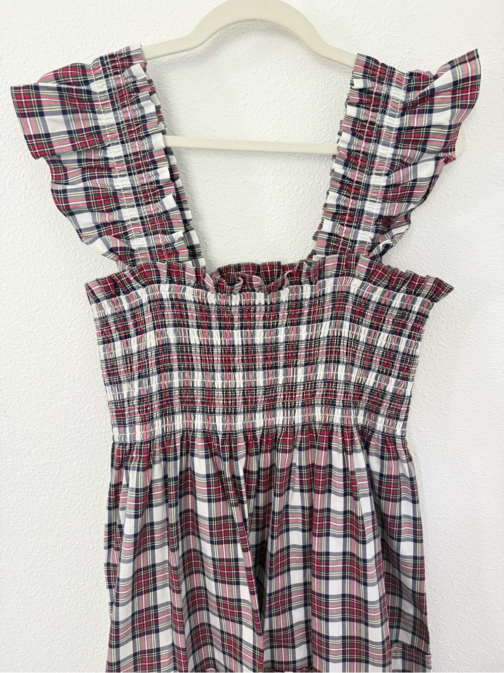 Hill House Home OG Ellie Nap Dress Size L Brushed Cotton Multi Tartan Plaid Brus